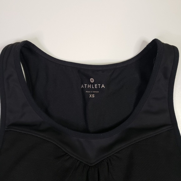 Athleta Fit Team Tank Top Cut Out Mesh Black Gold Women's Size XS - Picture 3 of 10